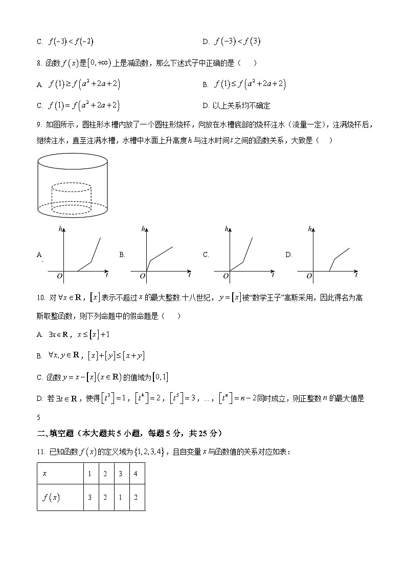 北京市大峪中学2024-2025学年高一上学期期中考试数学试卷 Word版无答案第2页