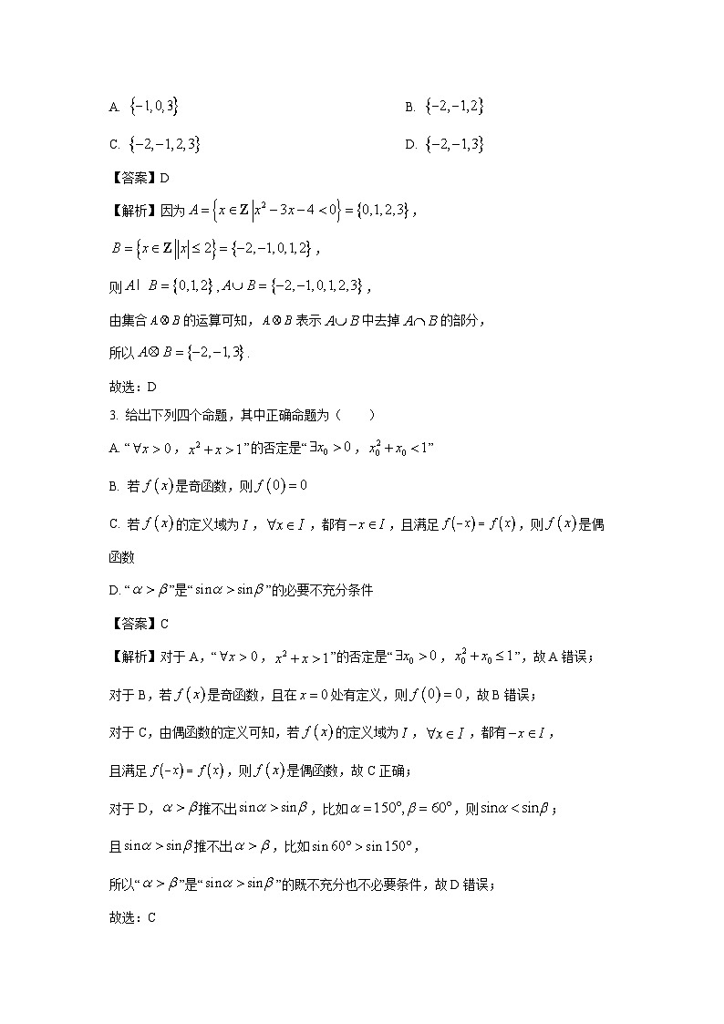 陕西省咸阳市普集街道部分学校2024届高三下学期高考模拟考试(三)(理)数学试卷(解析版)02