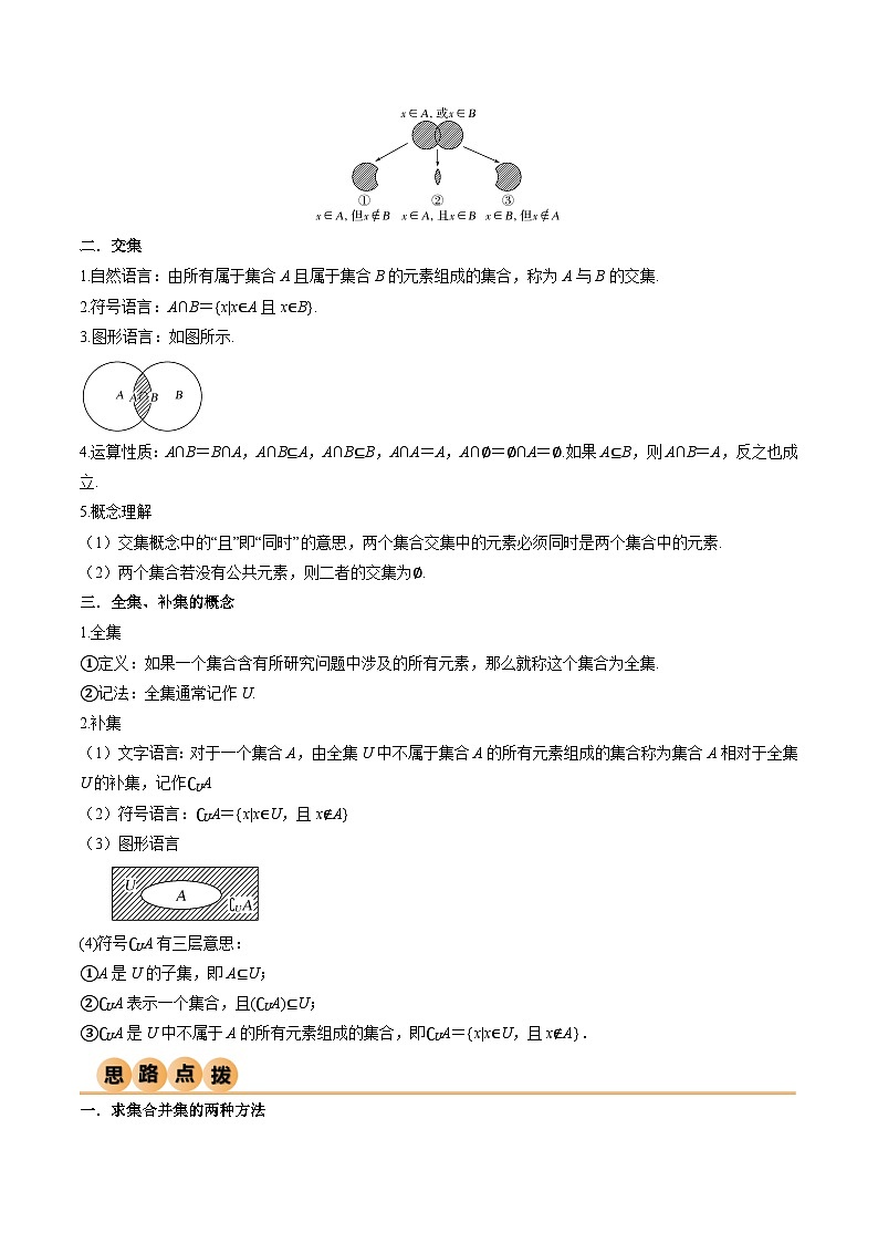 人教版高中数学必修一 精讲精练1.3 集合的基本运算（精讲）（解析版）第2页