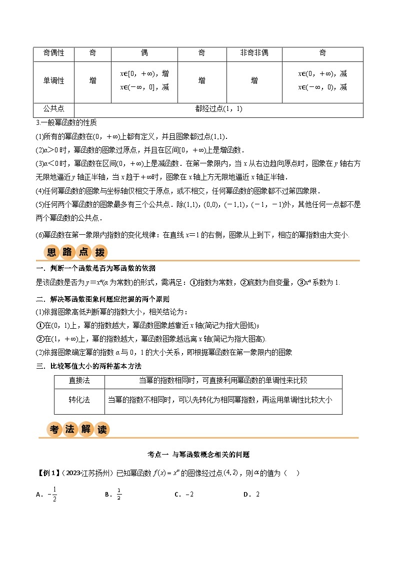 人教版高中数学必修一 精讲精练3.3 幂函数（精讲）（解析版）第2页