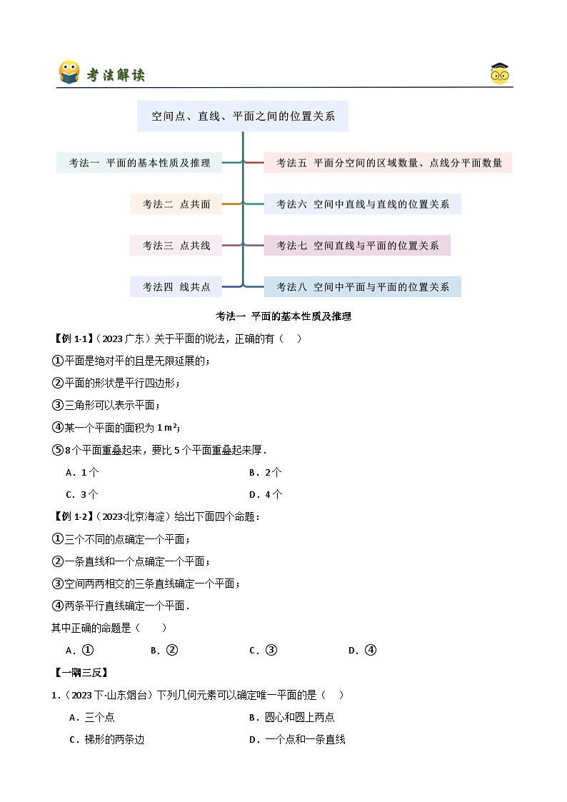 人教版高中数学必修二 精讲精练8.4 空间点、直线、平面之间的位置关系（2份，原卷版+解析版）03
