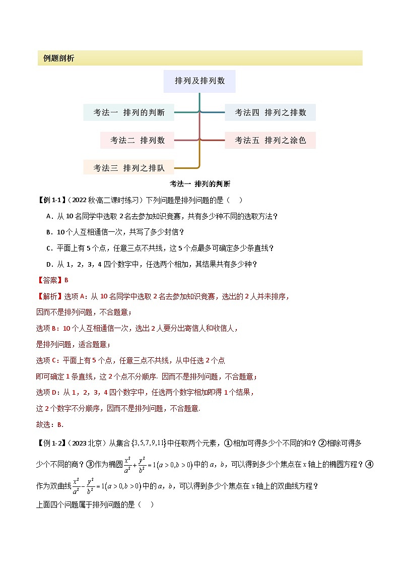 人教版高中数学选择性必修三 精讲精练6.2.1 排列及排列数（2份，原卷版+解析版）02