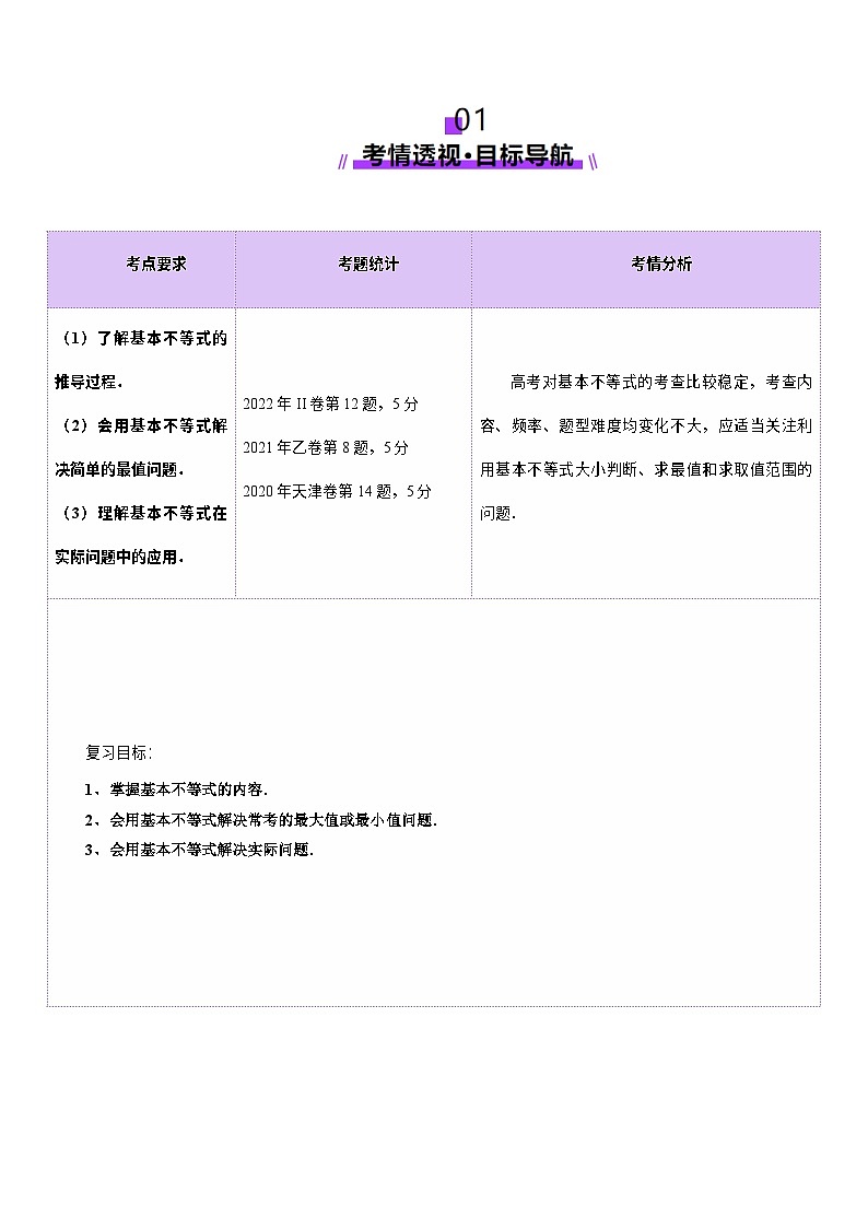 第04讲 基本不等式及其应用（十八大题型）（讲义）（解析版）第2页