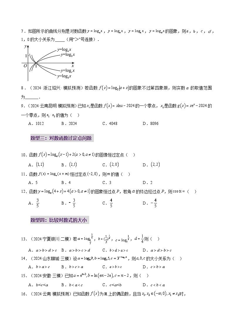 第05讲 对数与对数函数（八大题型）（练习）（原卷版）第3页