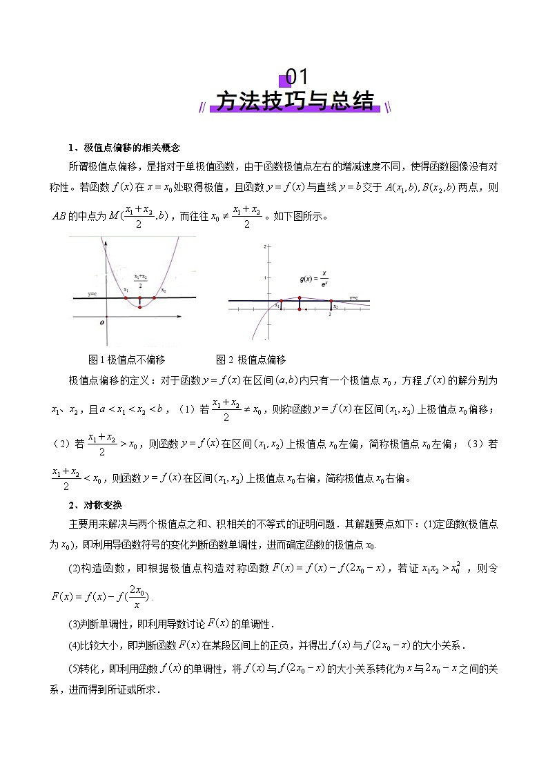 拔高点突破02 极值点偏移问题与拐点偏移问题（七大题型）（原卷版）第2页