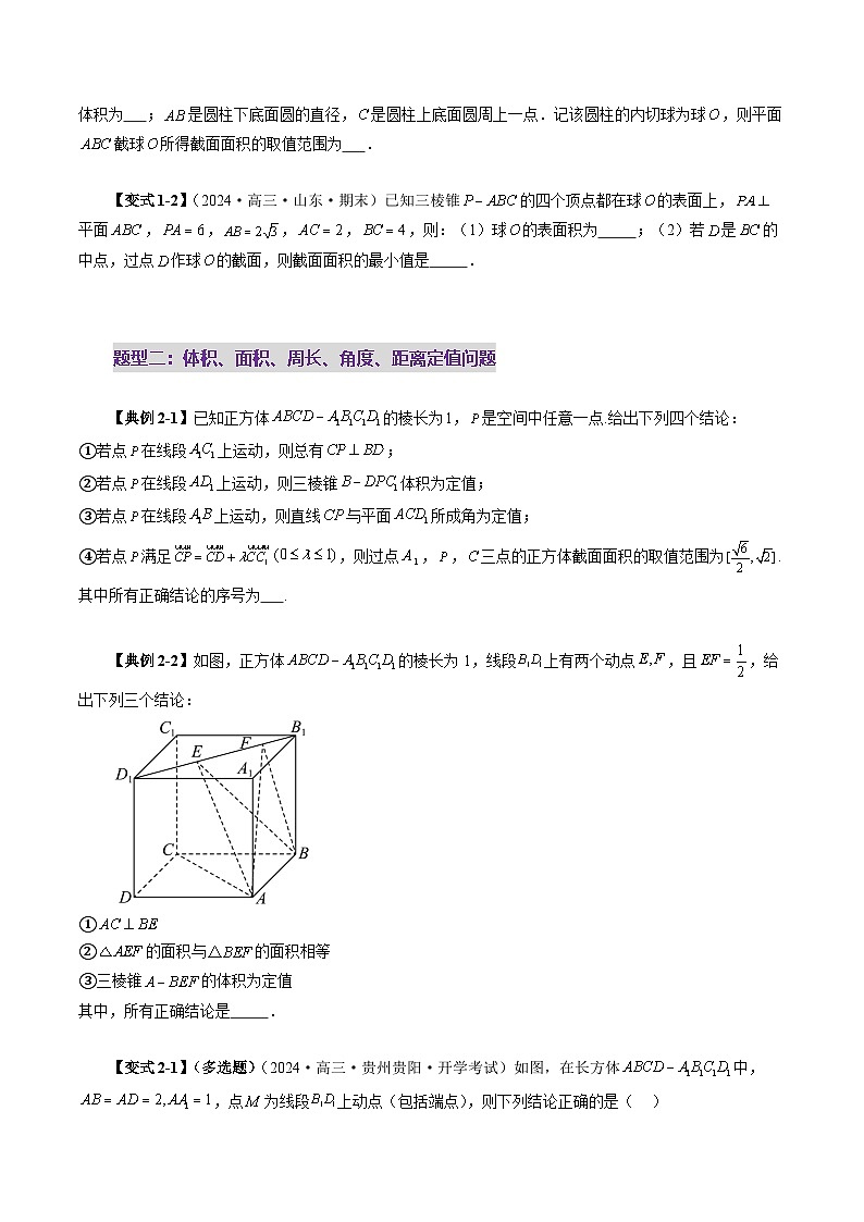 拔高点突破03 立体几何中的常考压轴小题（七大题型）-2025年高考数学一轮复习讲练测（新教材新高考）03