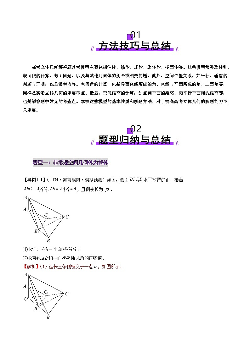 重难点突破03 立体几何解答题常考模型归纳总结（九大题型）（解析版）第2页