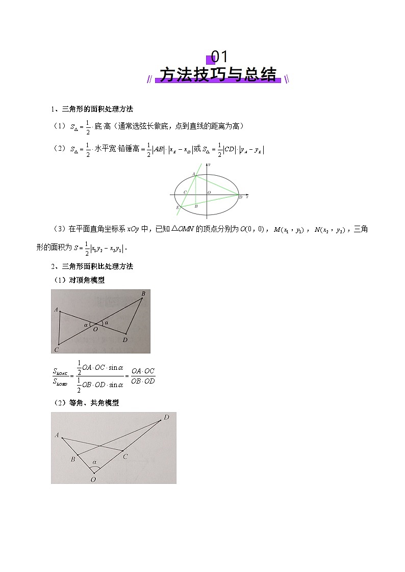 重难点突破07 圆锥曲线三角形面积与四边形面积题型归类（七大题型）（原卷版）第2页