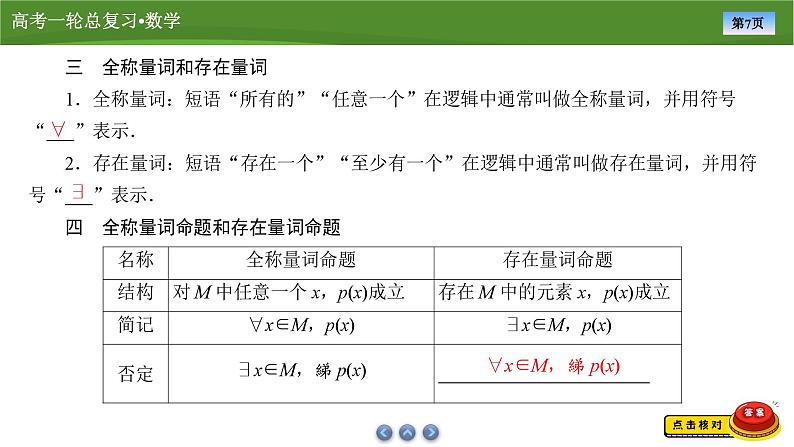 2025届高中数学一轮复习课件：第一章　第2讲常用逻辑用语（共55张ppt）第7页