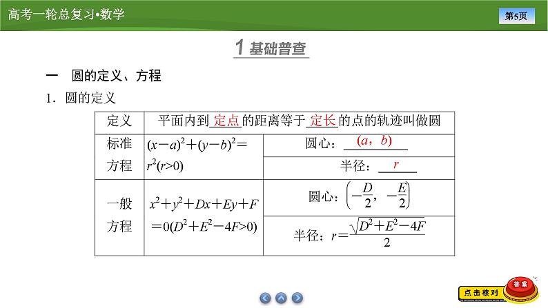 第九章　第三讲　圆的方程及直线与圆的位置关系（课件+ 讲义+练习）-【知识梳理】2025年高考数学一轮复习知识梳理05