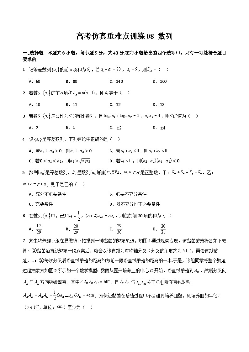 高考仿真重难点训练08 数列（原卷版）第1页