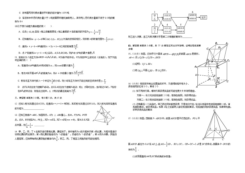 2025成都树德中学高二上学期期中考试数学含答案02