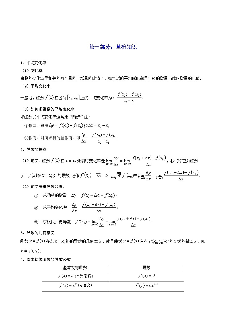 2025高考数学一轮复习讲义(新高考通用版)第01讲导数的概念及运算(知识+真题+9类高频考点)(精讲)(学生版+解析)02
