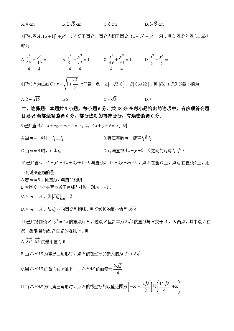 吉林省通化市2024-2025学年高二上学期期中考试数学试题第2页