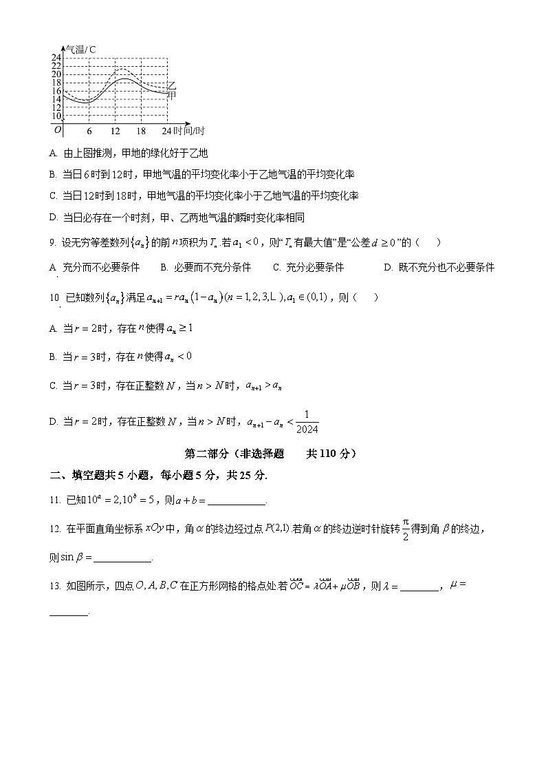 北京市海淀区2024-2025学年高三上学期期中练习数学试卷（Word版附解析）02