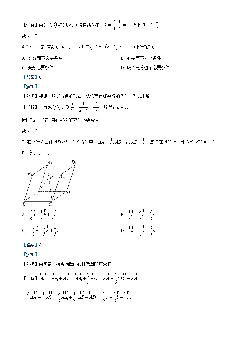 北京市延庆区2024-2025学年高二上学期期中考试数学试题 Word版含解析第3页