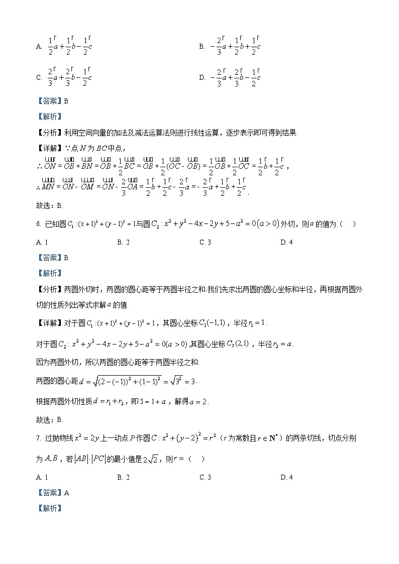 湖南省长沙市明德中学2024-2025学年高二上学期期中考试数学试卷 Word版含解析第3页
