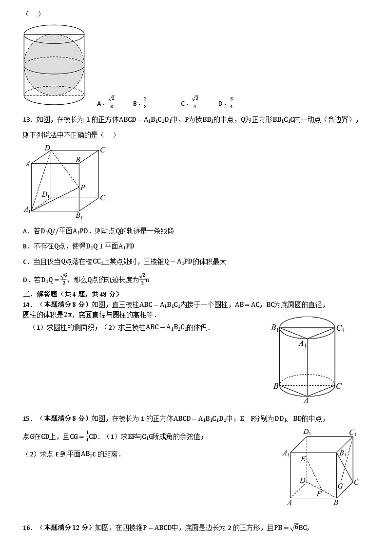 上海市静安区新中高级中学2024-2025学年高二上学期期中考试数学试卷第2页
