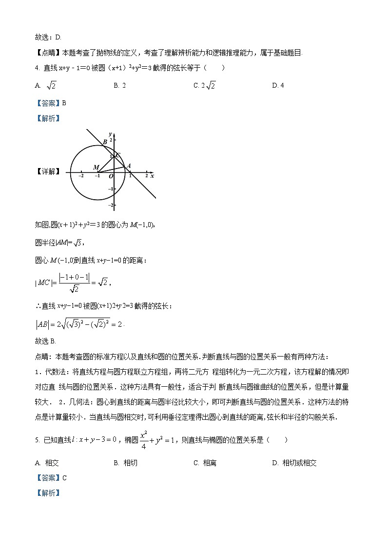精品解析：陕西省渭南市华州区咸林中学2024-2025学年高二上学期期中考试数学试题（解析版）第2页