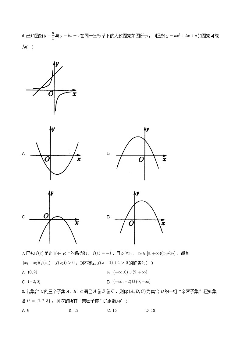 山东省烟台市2024-2025学年高一上学期期中学业水平诊断数学试题第2页