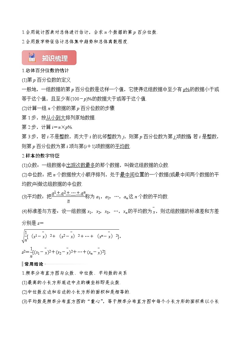 2025年高考数学一轮复习讲义(知识梳理+真题自测+考点突破+分层检测)专题56用样本估计总体(新高考专用)(原卷版+解析)第2页