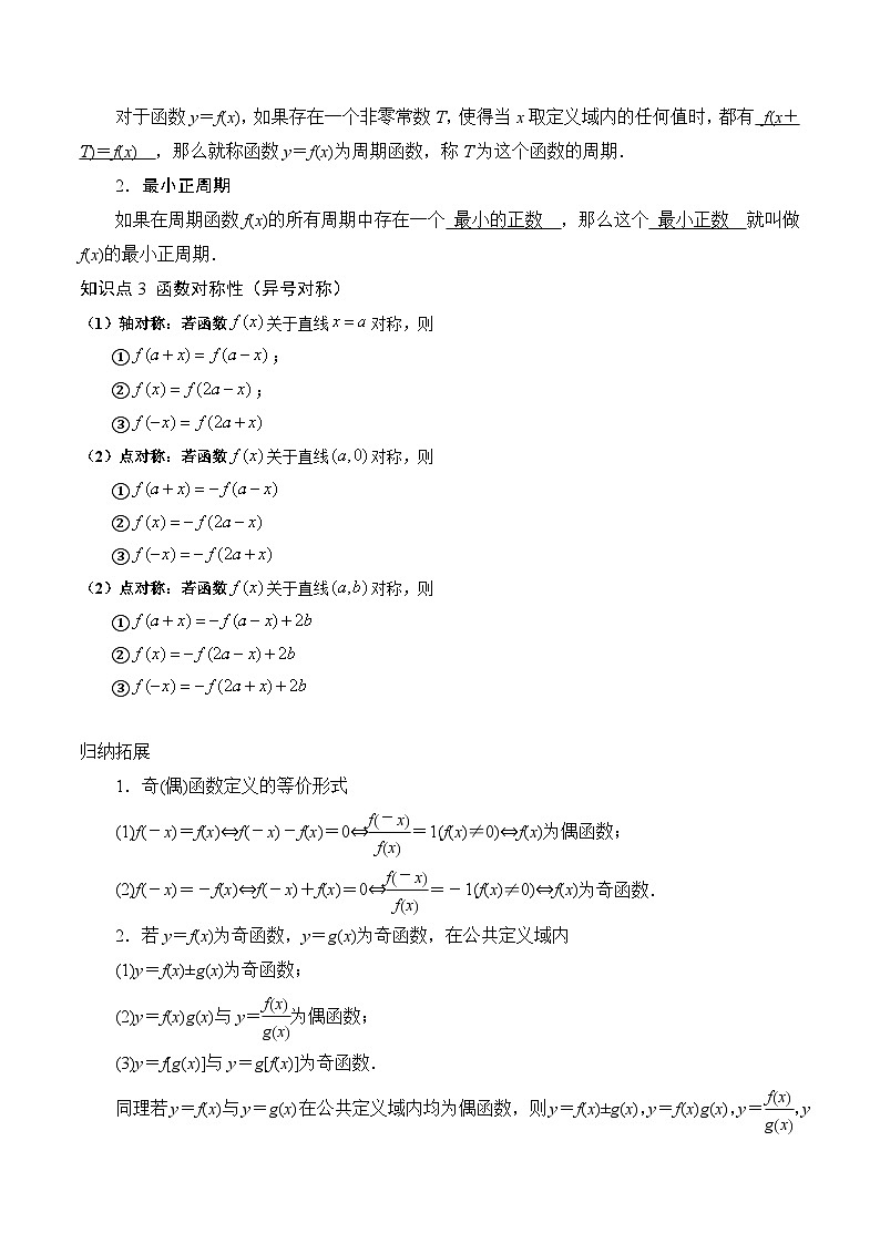 2025高考数学【考点通关】考点归纳与解题策略考点08函数的奇偶性、周期性和对称性5类常见考点全归纳(精选122题)(原卷版+解析)第3页