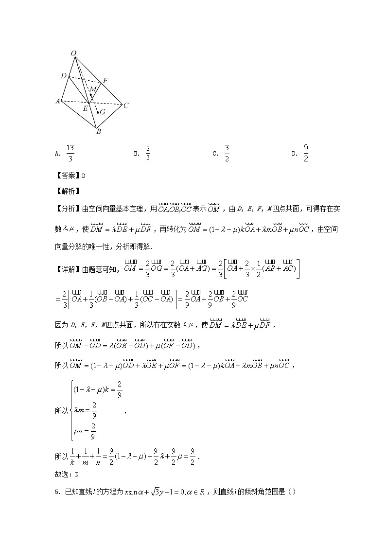 山东省德州市夏津县2023_2024学年高二数学上学期9月月考试题含解析第3页