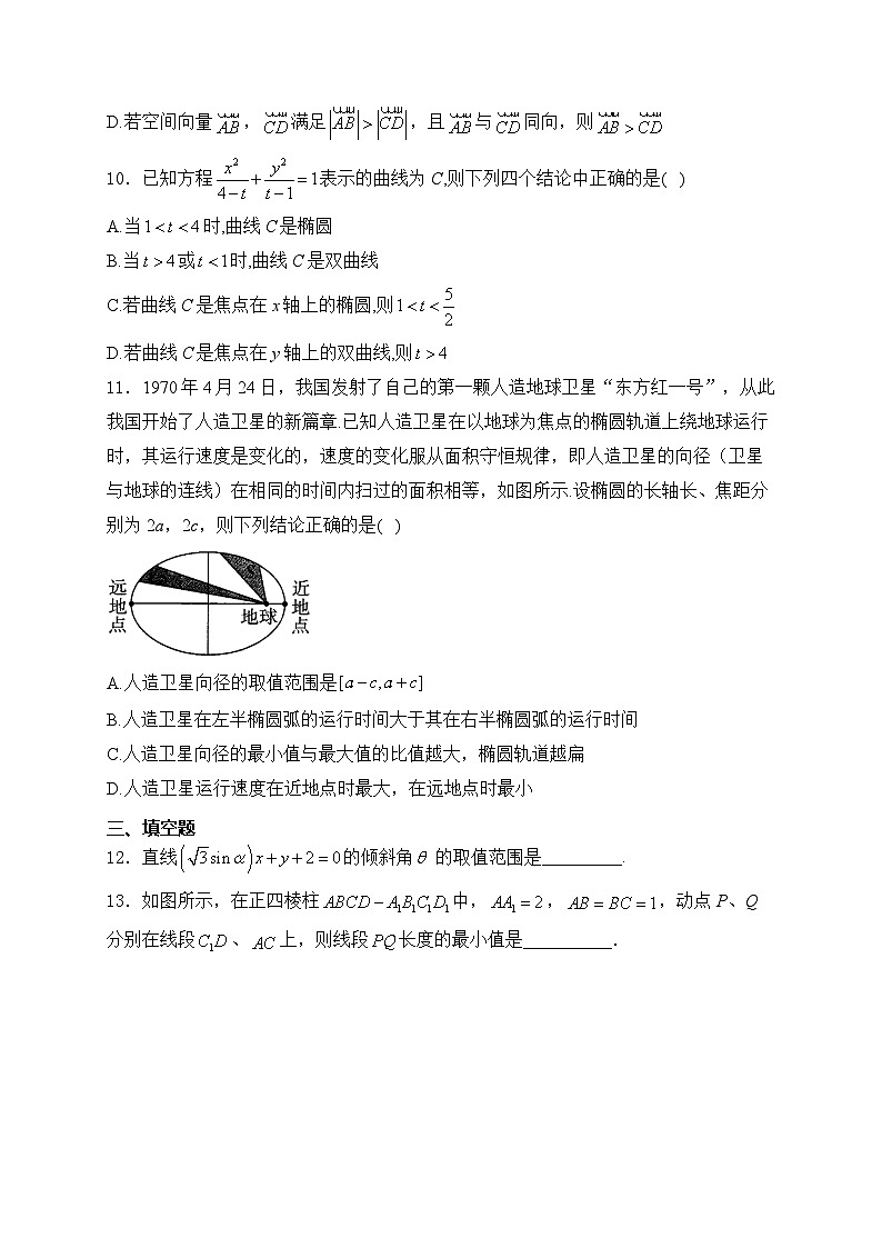 山东省泰安市肥城海亮外国语学校2024-2025学年高二上学期期中质量检测数学试卷03