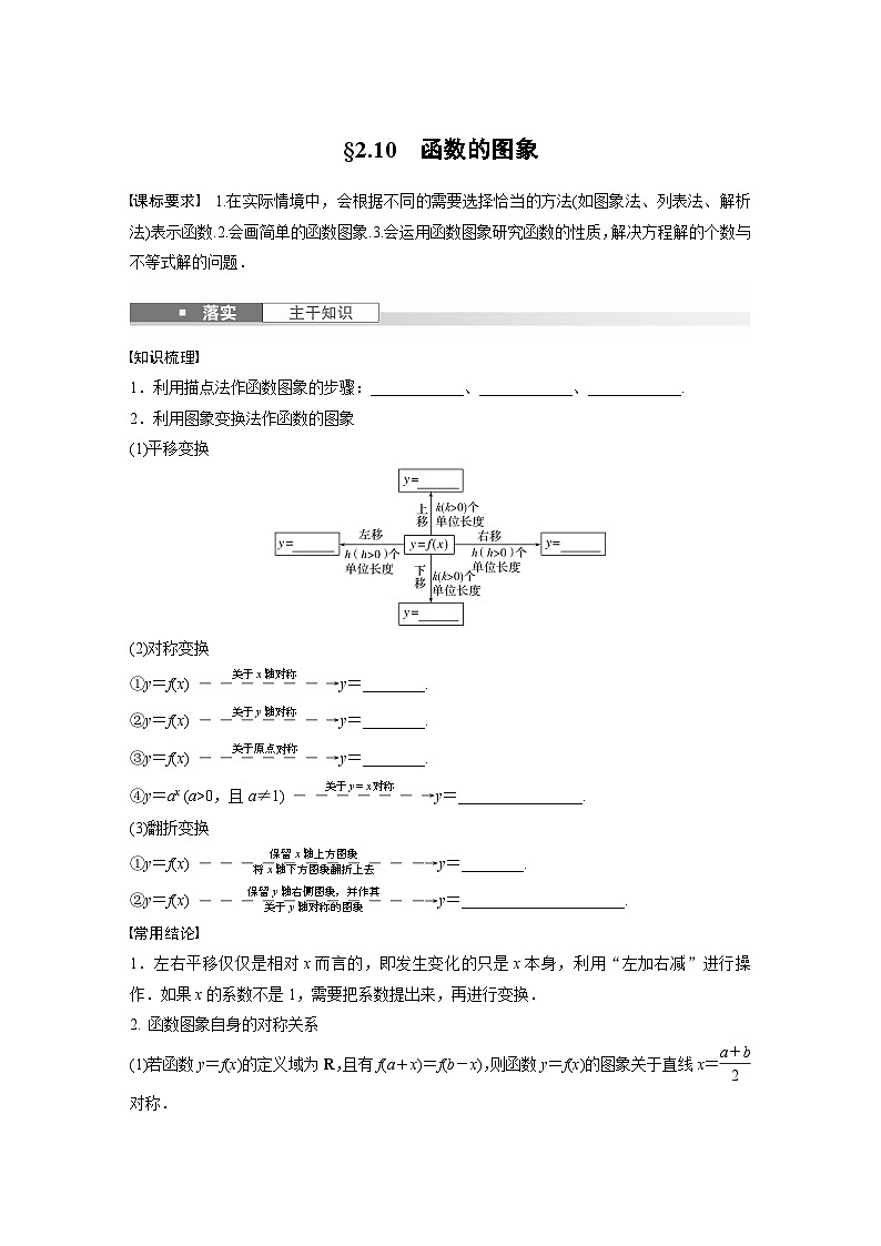 第二章　§2.10　函数的图象-【北师大版】2025数学大一轮复习讲义（学生版）第1页