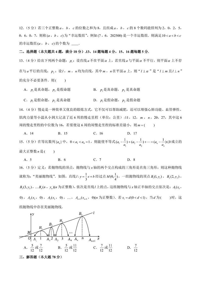2024-2025学年上海市虹口区华东师大一附中高三（上）期中数学试卷（含解析）第2页