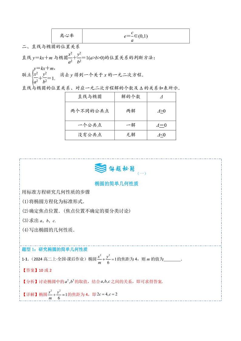 3.1.2椭圆的简单几何性质12题型分类（讲+练）（解析版）-2024年秋高二数学选择性必修第一册题型练习第2页