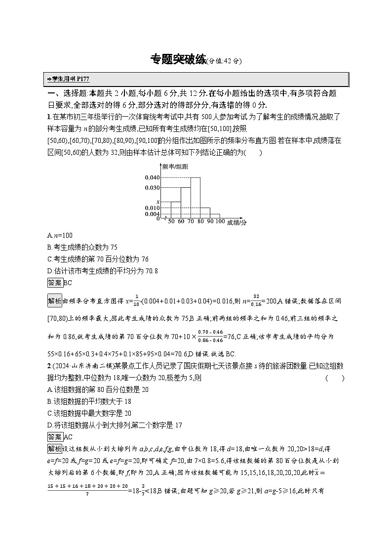 备战2025年高考二轮复习数学专题突破练16（Word版附解析）第1页