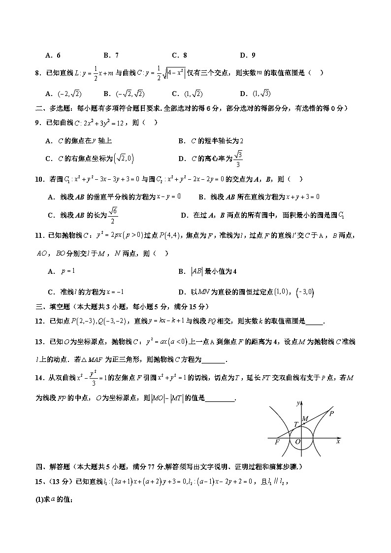 丰城中学2024-2025学年上学期高二期中考试数学试卷第2页