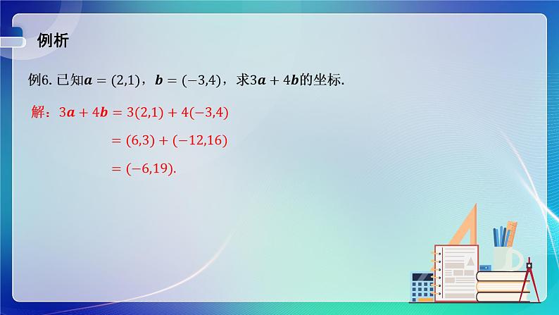 人教A版（2019）高中数学必修第二册6.3.4平面向量数乘运算的坐标表示 课件第3页