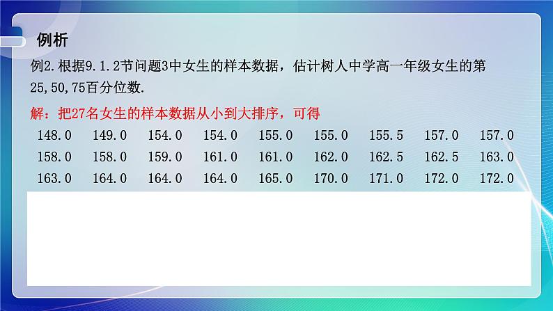 人教A版（2019）高中数学必修第二册9.2.2 总体百分位数的估计 课件07