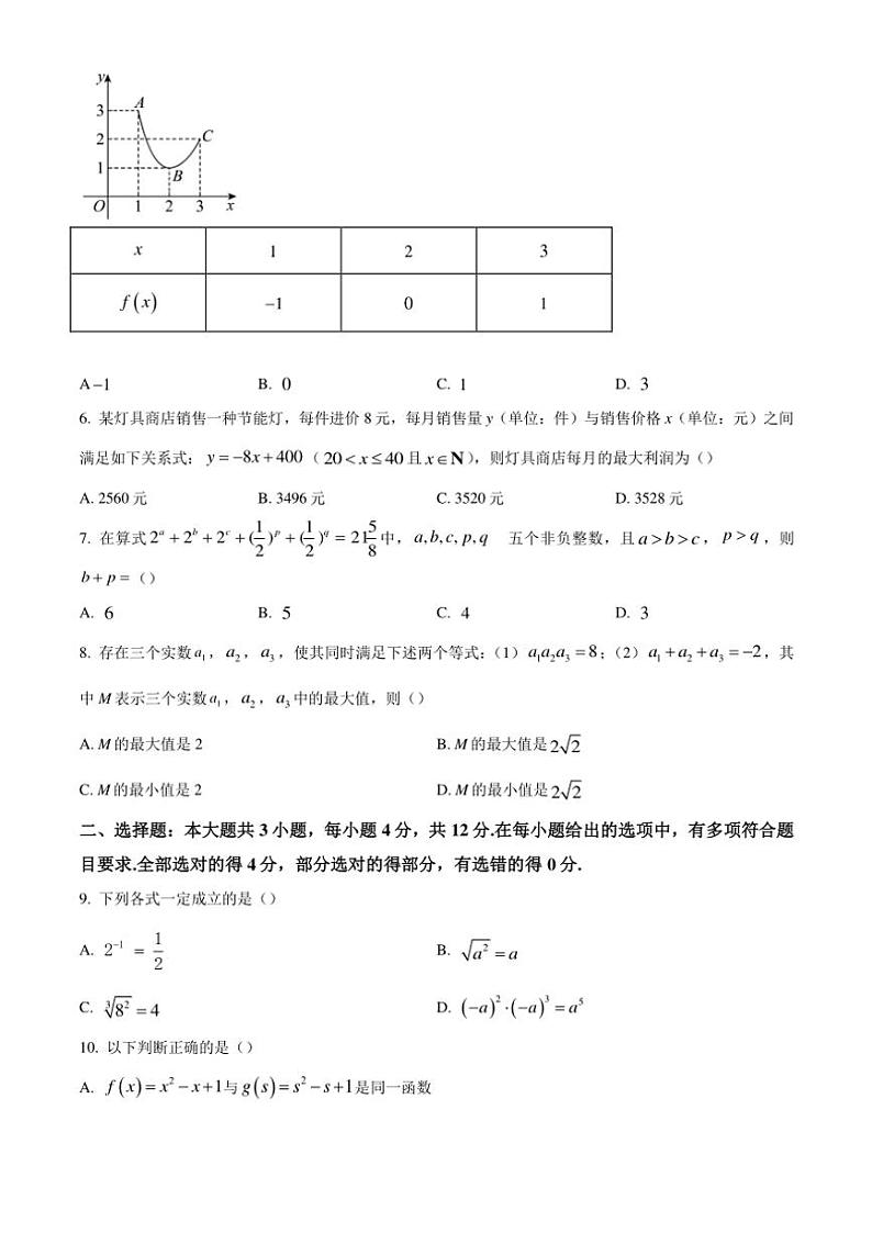 2024～2025学年浙江省绍兴市会稽联盟高一(上)期中联考数学试卷(含答案)02