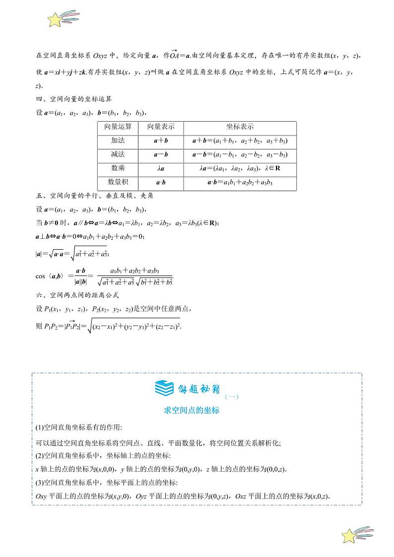 1.3空间向量及其运算的坐标表示9题型分类（讲+练）（学生版） 2024-2025学年高二数学《考点·题型 ·技巧》精讲与精练高分突破系列（人教A版2019选择性必修第一册）第2页