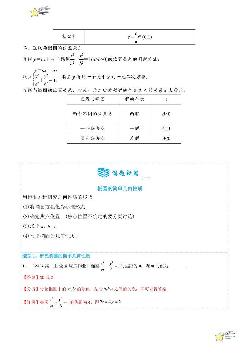 3.1.2椭圆的简单几何性质12题型分类（讲+练）（教师版） 2024-2025学年高二数学《考点·题型 ·技巧》精讲与精练高分突破系列（人教A版2019选择性必修第一册）第2页