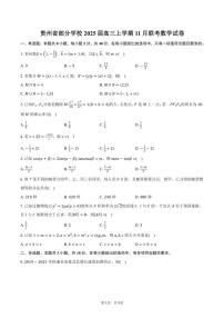 贵州省部分学校2025届高三(上)11月联考数学试卷(含答案)