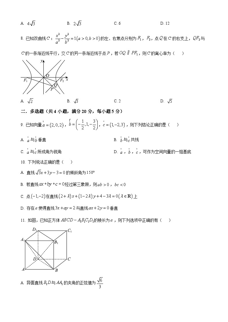 2025信阳高级中学北湖校区高二上学期期中考试数学含解析第2页