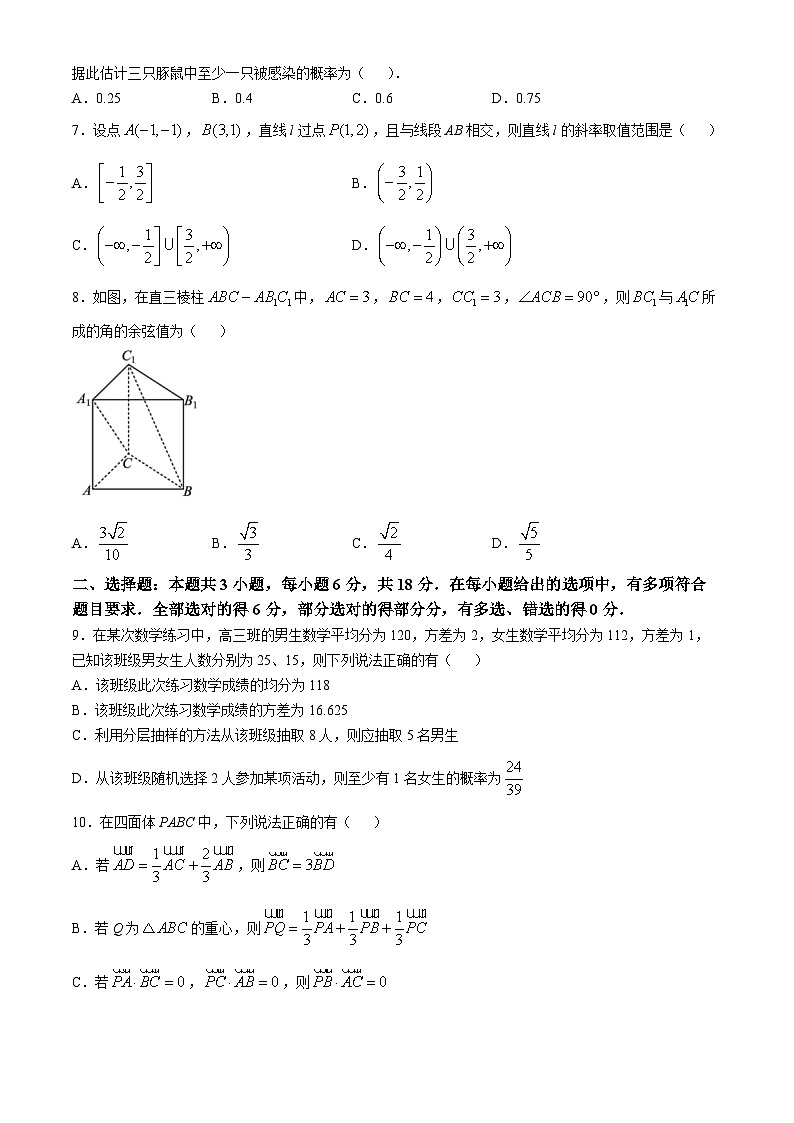 四川省成都市龙泉驿区东竞高级中学2024-2025学年高二上学期期中考试数学试卷第2页