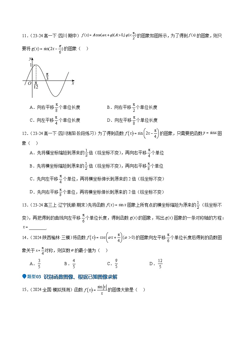 专题12 三角函数的图像与性质（七大题型+模拟精练）（原卷版）第3页