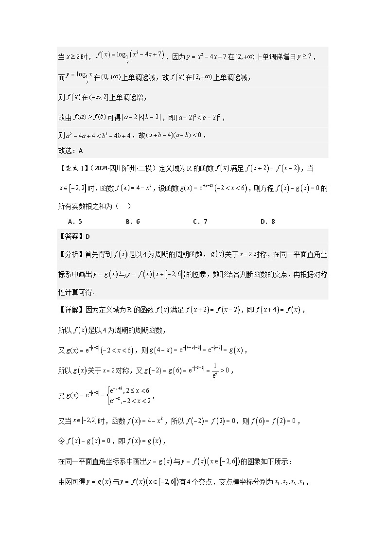 考点09函数的对称性（3种核心题型+基础保分练+综合提升练+拓展冲刺练）解析版第2页
