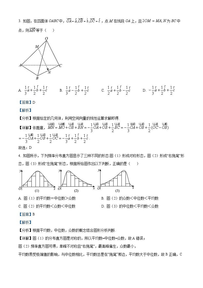 湖北省部分普通高中2024-2025学年高二上学期期中考试数学试卷（Word版附解析）02