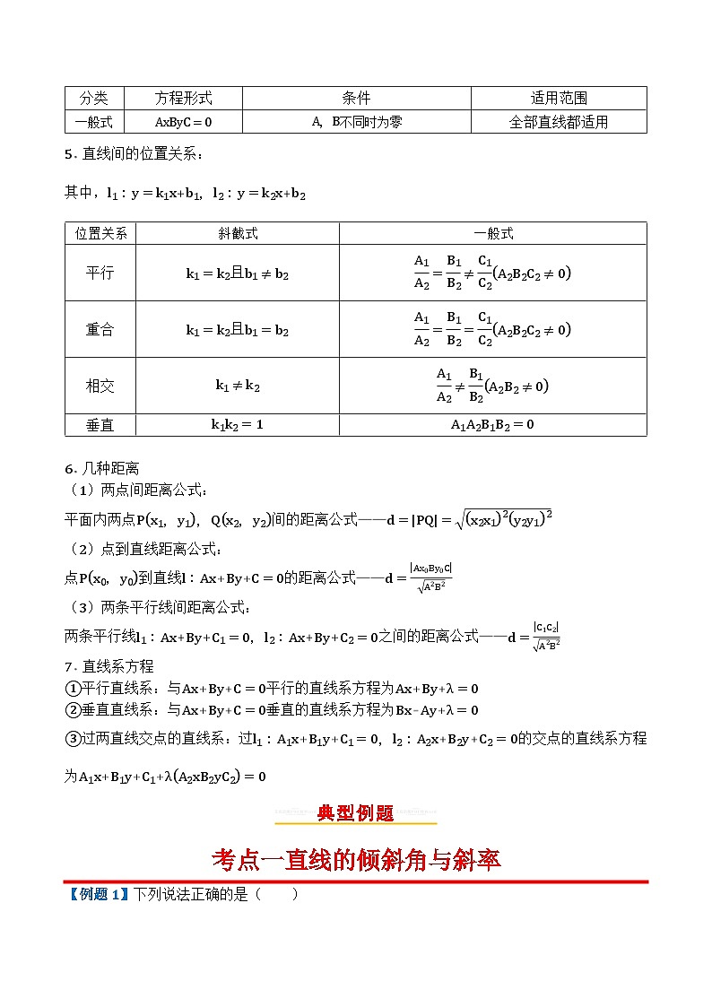 专题36直线的方程第2页