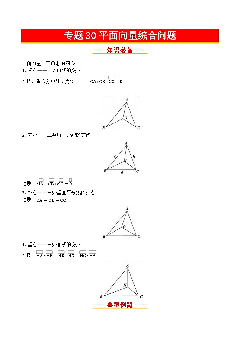 专题30平面向量综合问题第1页