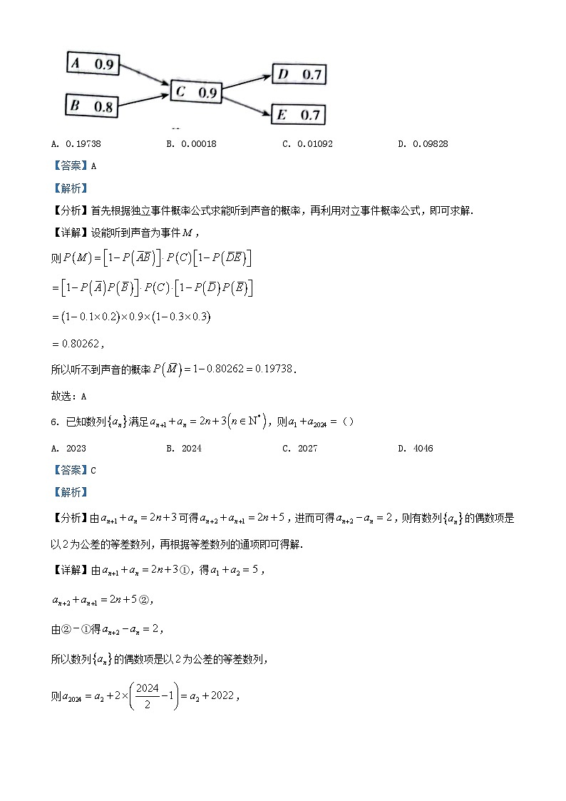 山西省大同市2023_2024学年高三数学上学期第二次摸底10月试题含解析第3页