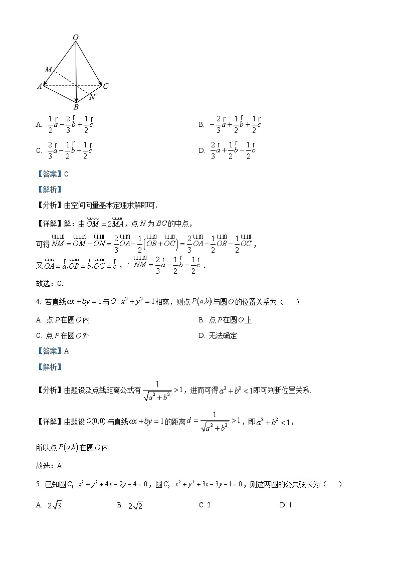 重庆市秀山高级中学校2024-2025学年高二上学期10月月考数学试题 Word版含解析第2页