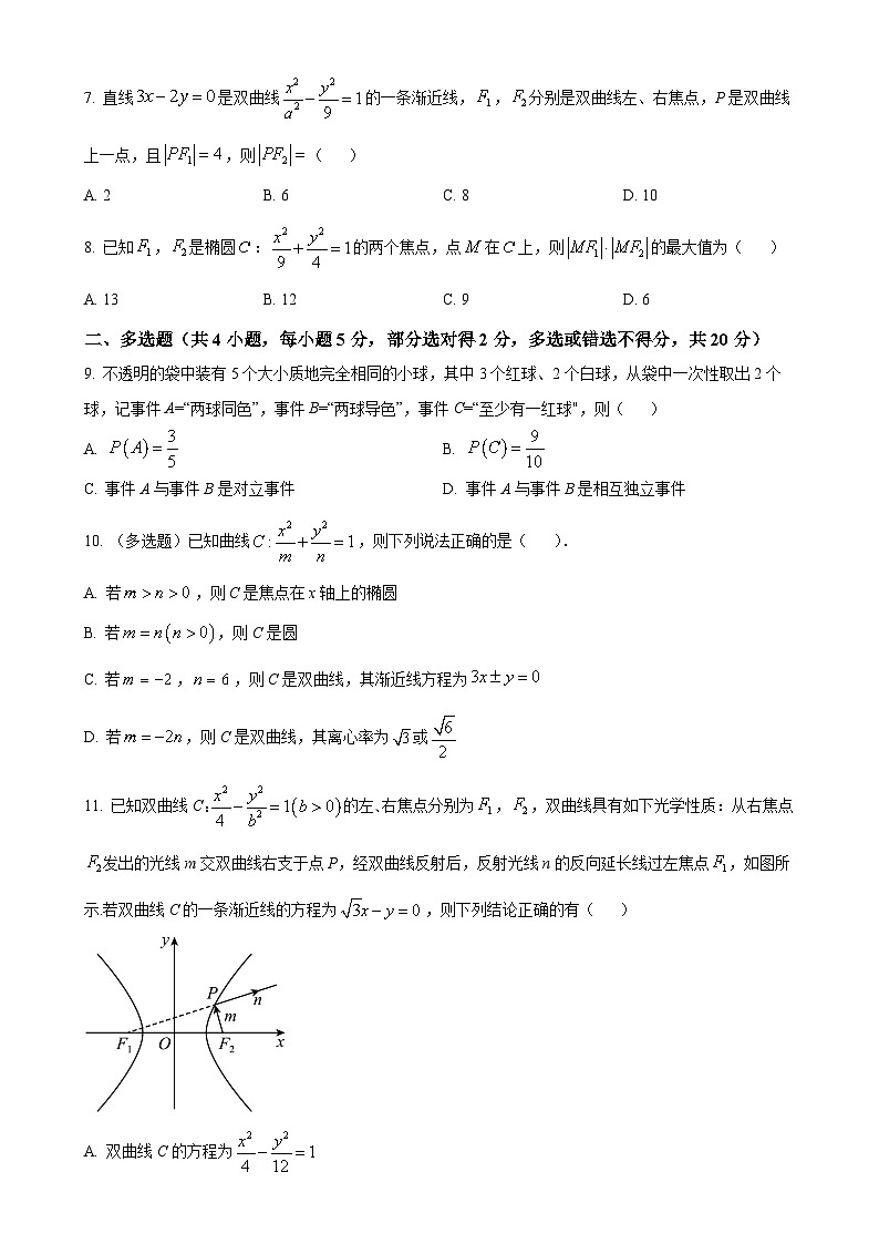 广西南宁市育才实验中学2023-2024学年高二上学期期中考试数学试卷（原卷版）-A4第2页