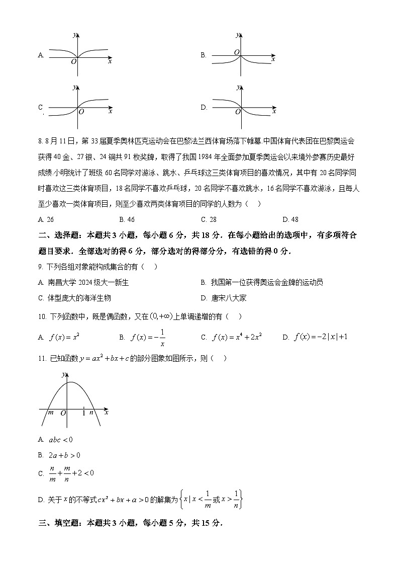 青海省海南州2024-2025学年高一上学期期中质量检测数学试题（原卷版）-A4第2页